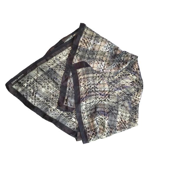 Ellen Tracy 100% Silk Colors of Brown Scarf - Picture 2 of 5